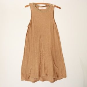 Zara Knit Sleeveless Basic Tan Dress